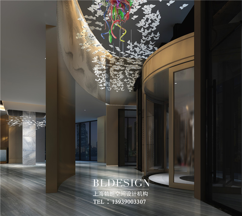 鄭州斯威特精品主題酒店電梯廳設(shè)計效果圖