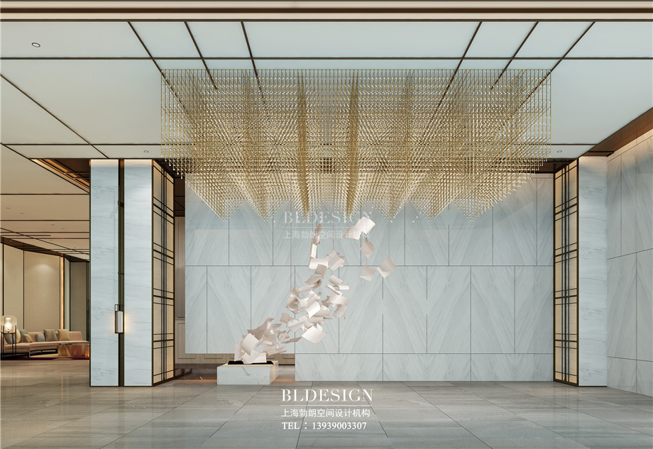 河南安陽曙光精品商務(wù)酒店大廳裝置藝術(shù)設(shè)計(jì)方案效果圖