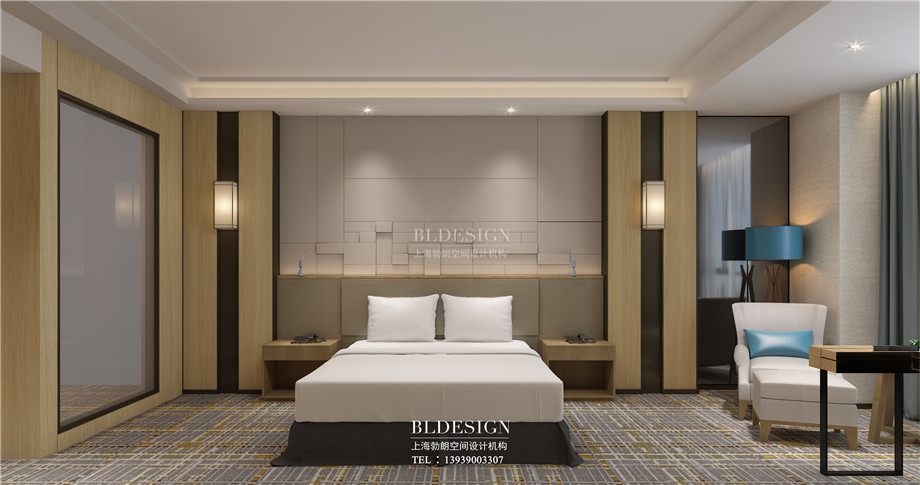 河南安陽曙光精品商務(wù)酒店大床房裝修設(shè)計(jì)方案效果圖