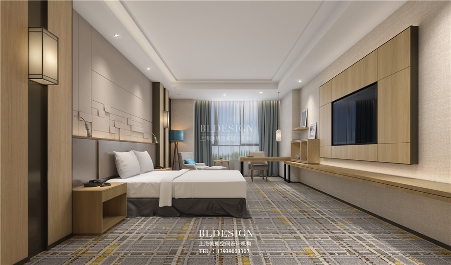 河南安陽曙光精品商務(wù)酒店大床房裝修設(shè)計(jì)方案效果圖