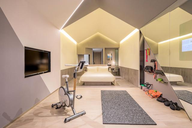 亞朵首家新知社區(qū)中心酒店——愛琴海亞朵S酒店健身主題客房設計