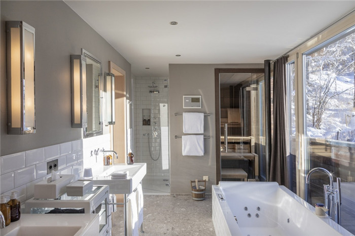 客房衛(wèi)生間設計-可持續(xù)理念下的滑雪場原生態(tài)度假酒店設計案例