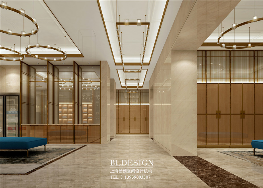 在水一方洗浴酒店浴區(qū)更衣室設(shè)計(jì)方案效果圖