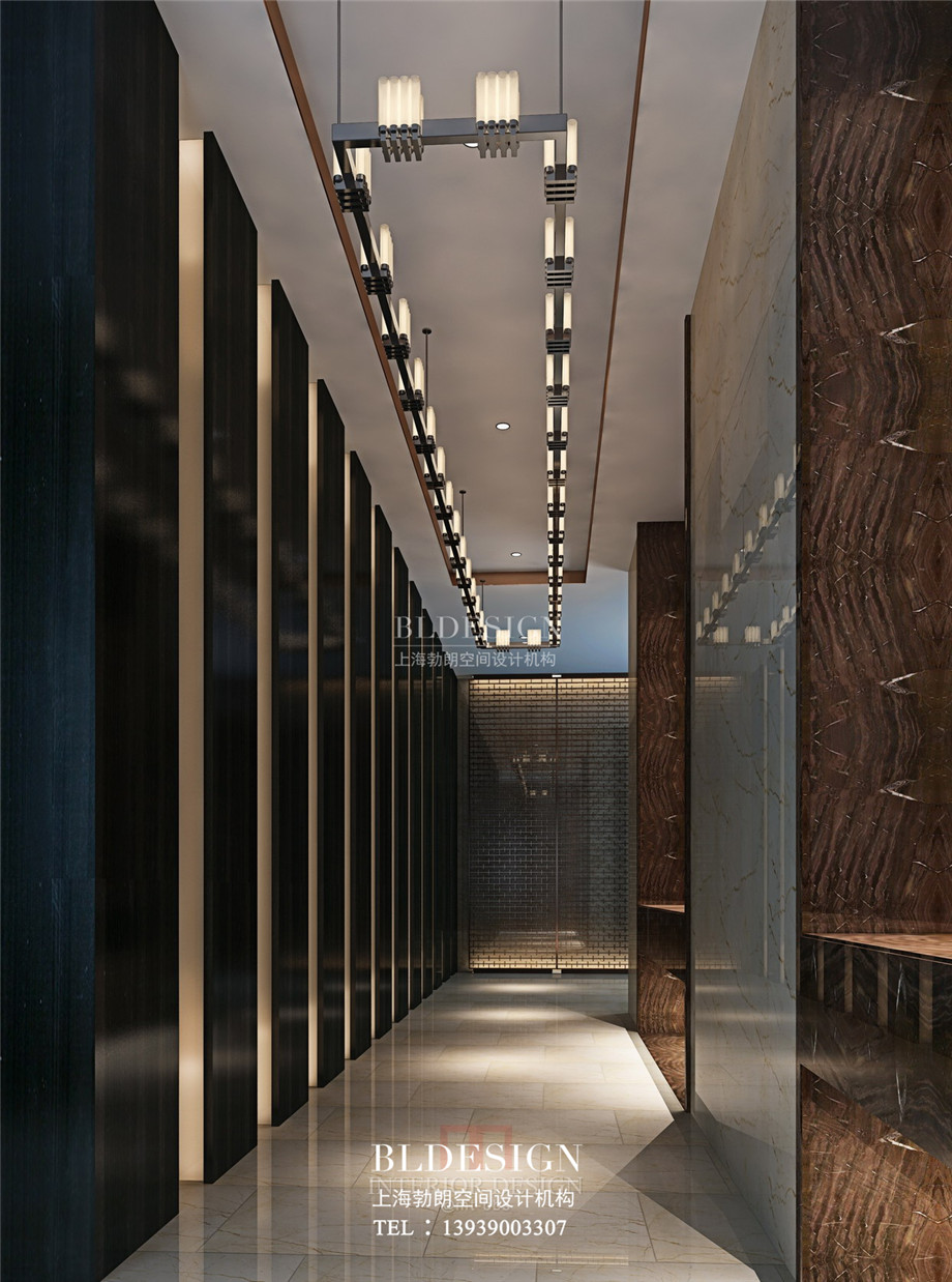 信陽沁園春公館洗浴酒店走廊設(shè)計效果圖