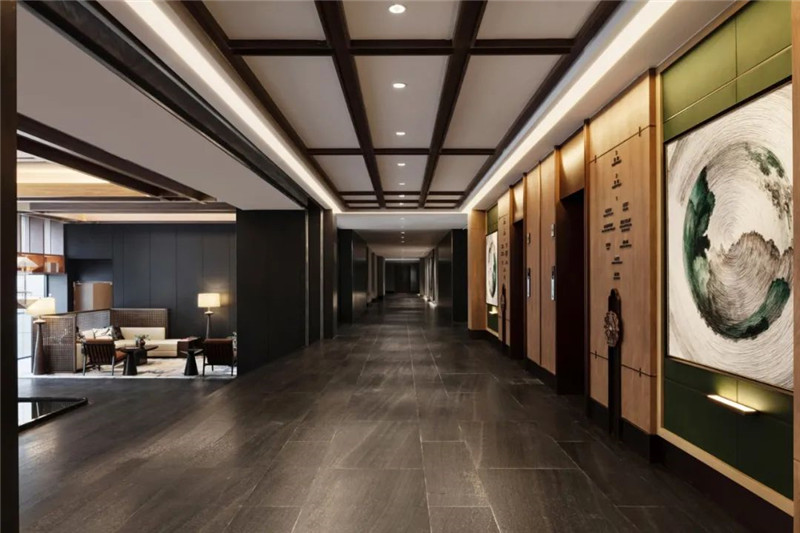 大堂吧設(shè)計-濰坊桂水逸扉新中式五星級酒店設(shè)計案例