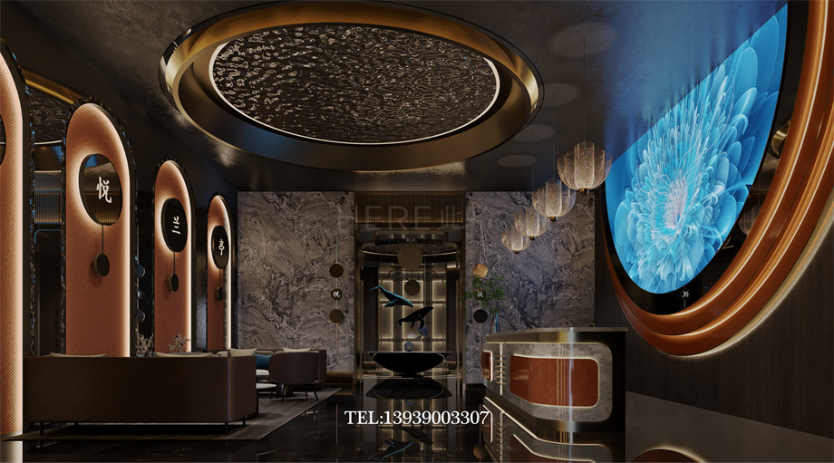 鄭州古悅蘭亭影院式湯泉足道會(huì)所設(shè)計(jì)案例效果圖