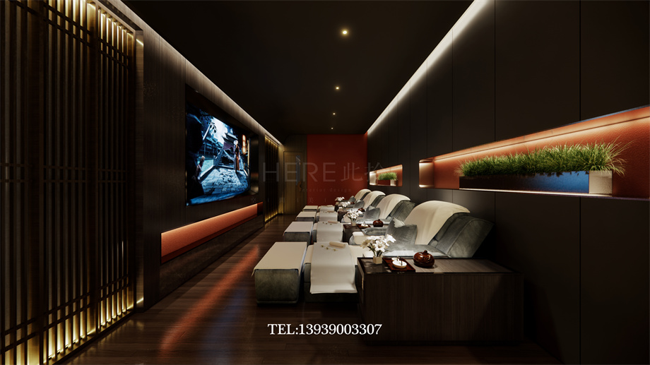 鄭州古悅蘭亭影院式湯泉足道會(huì)所設(shè)計(jì)案例效果圖