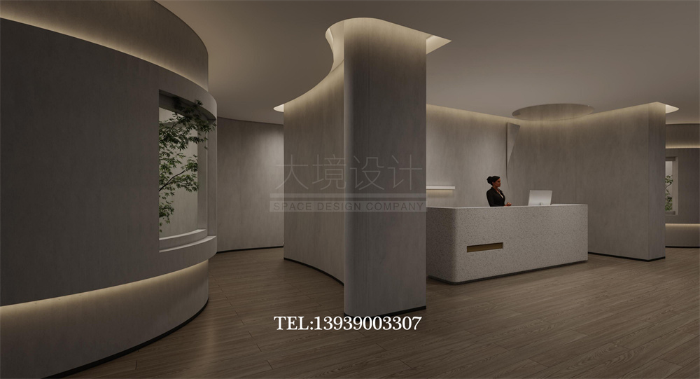 太原華明灣洗浴酒店翻新改造設計案例-接待臺設計