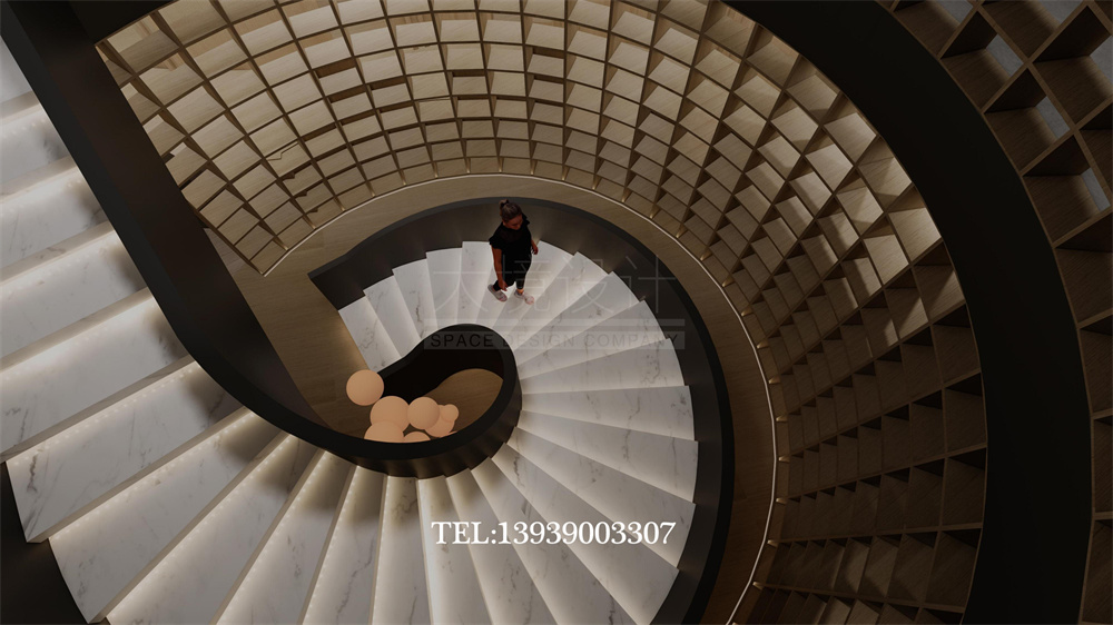 太原華明灣洗浴酒店翻新改造設計案例-樓梯設計