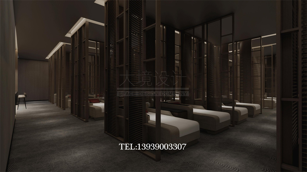 太原華明灣洗浴酒店翻新改造設計案例-足療大廳設計